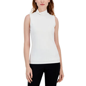 INC International Concepts Size Large Off White Mock Neck Sleeveless Top NWT